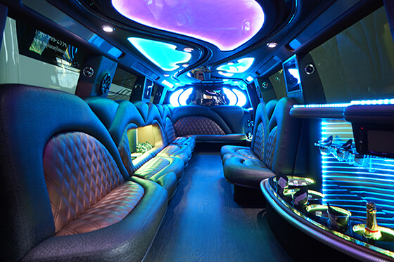 wide aisles in a limo