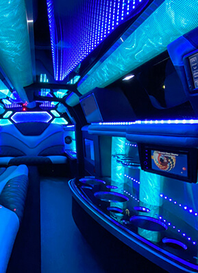 inside a limo rental
