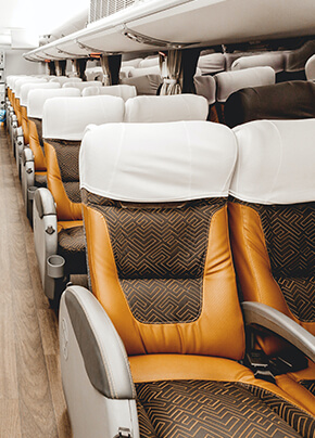 leather seating in a charter