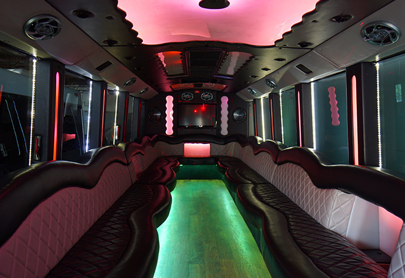 surround sound in a party bus
